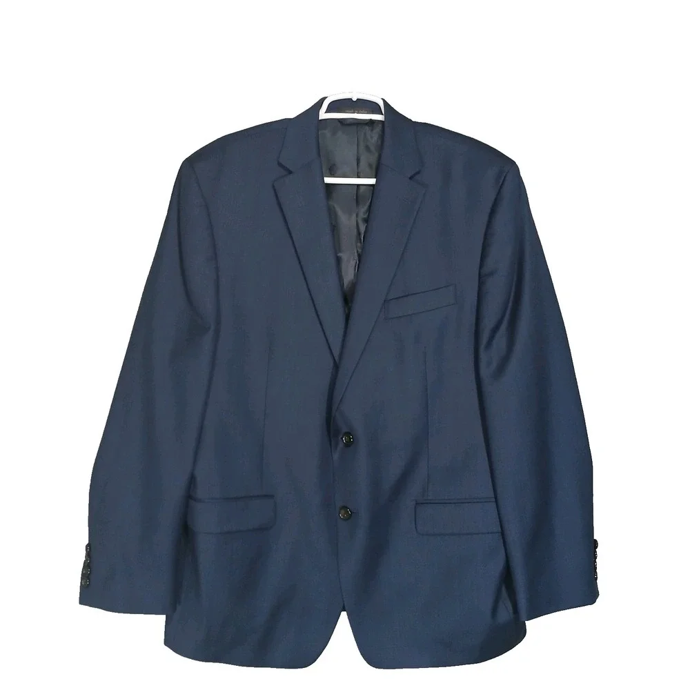 Lauren Ralph Lauren 100% Wool Blazer Sport Coat Men 44R‎ Navy 2 Button Jacket
